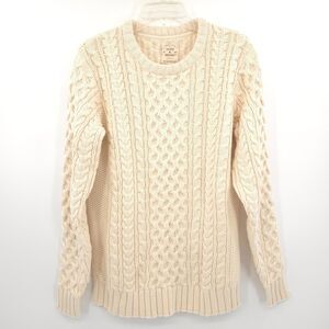 Hope and Henry NWT  fishermen cable knit pullover sweater Size S organic cotton